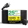 GoGreen Power 25' Indoor/Outdoor Extension Cord, 16 AWG, Black (GG-13725BK)