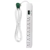 GoGreen Power 6' Metal Surge Protector, 7 Outlets, White (GG-17636)