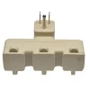GoGreen Power 3 Outlet Tri Tap Adapter with Covers, Beige (GG-03431BE)