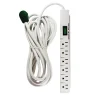 GoGreen Power 15' Surge Protector, 6 Outlets, White (GG-16315-15)