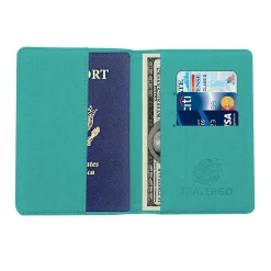 Travergo Passport Holder, Blue (TR1220BL)<GoGreen Power Discount
