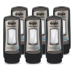 HAND MEDIC ADX-7 Wall Mounted Hand Soap Dispenser, Black/Chrome, 6/Carton (8782-06)<GOJO Best