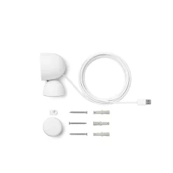 Google Nest GA01998-US Wired Indoor Camera with Motion Detection and Night Vision, White