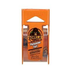Sale Gorilla Heavy Duty Packing Tape with Dispenser, 1.88" x 25 yds., Clear, 4/Pack (102680)