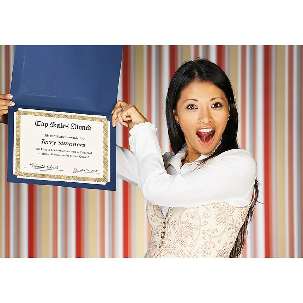 Awards & Certificates*Great Papers Braided Foil Certificates, 8.5" x 11", Beige/Gold, 15/Pack (963006)