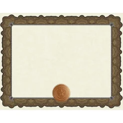Awards & Certificates*Great Papers Cambridge Certificates, 8.5" x 11", Beige/Gold, 10/Pack (2020004)