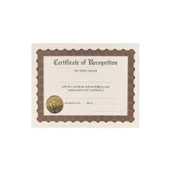 Awards & Certificates*Great Papers Certificates, 8.5" x 11", Gold and Beige, 18/Pack (20104239)