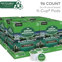 Green Mountain Black Granite Espresso Style Coffee Keurig® K-Cup® Pods, Dark Roast, 96/Carton (5000366650CT)