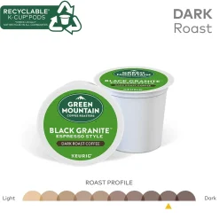 Green Mountain Black Granite Espresso Style Coffee Keurig® K-Cup® Pods, Dark Roast, 96/Carton (5000366650CT)