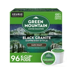 Green Mountain Black Granite Espresso Style Coffee Keurig® K-Cup® Pods, Dark Roast, 96/Carton (5000366650CT)