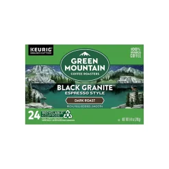 Green Mountain Black Granite Espresso Style Coffee Keurig® K-Cup® Pods, Dark Roast, 96/Carton (5000366650CT)