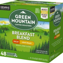 Green Mountain Breakfast Blend Decaf Coffee Keurig® K-Cup® Pods, Light Roast, 48/Box (5000355634)
