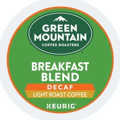 Green Mountain Breakfast Blend Decaf Coffee Keurig® K-Cup® Pods, Light Roast, 48/Box (5000355634)