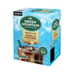 Green Mountain Brew-Over-Ice Vanilla Caramel Iced Coffee, 0.4 oz. Keurig® K-Cup® Pods, 24/Box (390283)