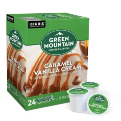 Green Mountain Caramel Vanilla Cream Coffee Keurig® K-Cup® Pods, Light Roast, 24/Box (6700)