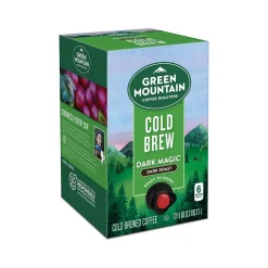 Green Mountain Coffee Roasters Dark Magic Cold Brew Coffee Packet, Dark Roast, 72 fl.oz., 6/Carton (5000376411)
