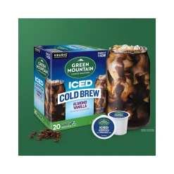 Green Mountain Coffee Roasters Iced Cold Brew Almond Vanilla Iced Coffee Keurig® K-Cup® Pods, Light Roast, 20/Box (5000372045)