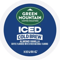 Green Mountain Coffee Roasters Iced Cold Brew Almond Vanilla Iced Coffee Keurig® K-Cup® Pods, Light Roast, 80/Carton