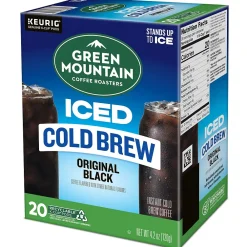 Green Mountain Coffee Roasters Classic Black Iced Coffee Keurig® K-Cup® Pods, Medium Roast, 80/Carton (5000372042CT)