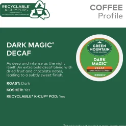 Green Mountain Dark Magic Decaf Coffee Keurig® K-Cup® Pods, Dark Roast, 96/Carton (504067)