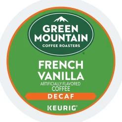 Green Mountain French Vanilla Decaf Coffee Keurig® K-Cup® Pods, Light Roast, 24/Box (7732)