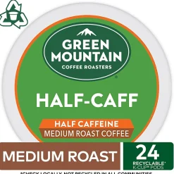 Green Mountain Half-Caff Coffee Keurig® K-Cup® Pods, Medium Roast, 24/Box (6999)