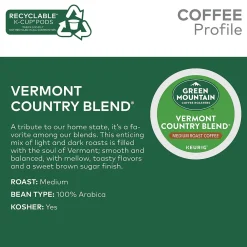 Green Mountain Vermont Country Blend Coffee Keurig® K-Cup® Pods, Medium Roast, 96/Carton (GMT6602CT)