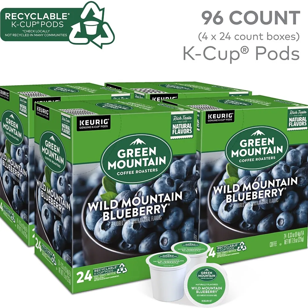Green Mountain Wild Mountain Blueberry Coffee Keurig® K-Cup® Pods, Light Roast, 96/Carton (67832)