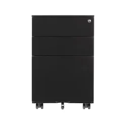 File Cabinets*Gry Mattr 3-Drawer Mobile Vertical File Cabinet, Letter/Legal Size, Lockable, 23.62"H x 15.35"W x 20.47"D, Black (GMCC-00849)