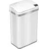 Stainless Steel Rectangular Sensor Trash Can with AbsorbX Odor Control System and Fragrance, White, 4 Gal. (SC04SW)<Halo Best