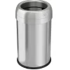 Stainless Steel Round Open Top Trash Can with Dual AbsorbX Odor Control System, Silver, Silver, 13 Gal. (OT13STR)<Halo Best