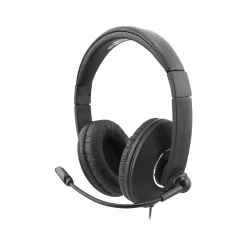 Clearance Hamilton Buhl Smart-Trek Mini Noise Canceling Stereo On Ear Headset, Black/Silver (STM2BK)