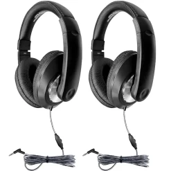 HamiltonBuhl Smart-Trek Deluxe Stereo Headphones, 2/Pack (HECST1BK-2)<Hamilton Buhl Clearance