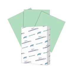 Multipurpose Paper*Hammermill 8.5" x 11" Multipurpose Paper, 65 lbs., Green, 250 Sheets/Ream, 2 Reams/Pack (400550)