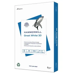 Copy Paper*Hammermill Great White 30% Recycled 11" x 17" Copy Paper, 20 lbs., 92 Brightness, 500/Ream (86750)