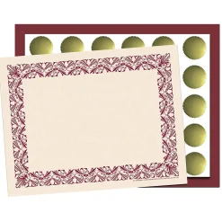 Awards & Certificates*Hayes Art Deco Certificate Set, 9" x 12", Maroon, 110/Set (H-VA439)