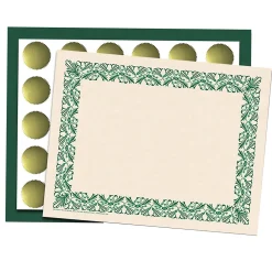 Awards & Certificates*Hayes Art Deco Certificate Set, 9" x 12", Green, 110/Set (H-VA436)