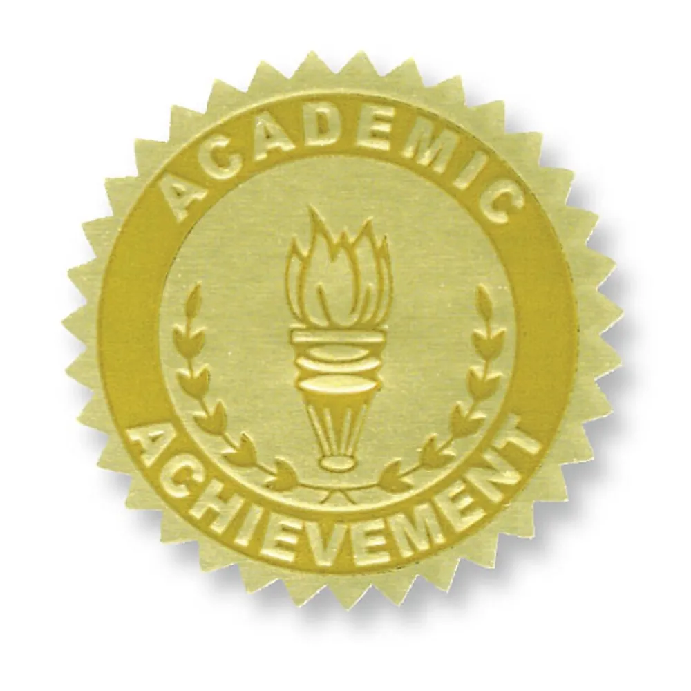 Awards & Certificates*Flipside Hayes Publishing Gold Foil Embossed, Academic Achievement, Certificate Seals, 54 Per Pack, 3 Packs (H-VA372-3)