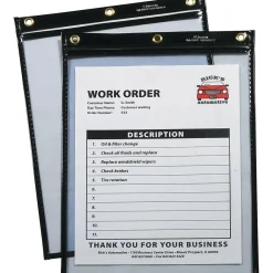 Sheet Protectors|C-Line Heavy-Duty Super Heavyweight Plus Shop Ticket Holders, 12" x 9", Black, 15/Bx (CLI50912)