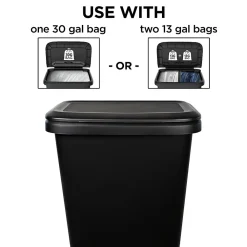 Dual Function XL Trash Can, 20.4 Gallons, Black, 2/Pack (HFTCOM2280075-2)<Hefty Hot