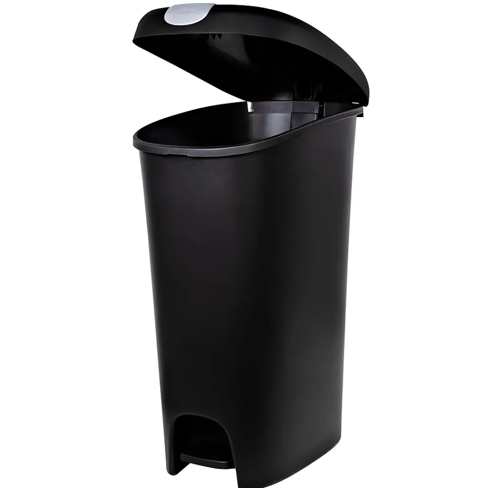 Lockable Step On Trash Can, 12 Gallon, Black, 2/Pack (HFTCOM225807545)<Hefty Sale