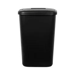 Polypropylene Trash Can with Lid, Black, 13.3 Gal. (2166-075)<Hefty Hot