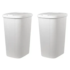 Touch Top Trash Can, White, 13 Gallon, 2/Pack (2166HFTCOM000)<Hefty Online