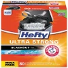 Ultra Strong 13 Gallon Kitchen Trash Bag, 23.75" x 24.88", Low Density, 0.9 mil, Black, 80 Bags/Box (PCTE88352CT)<Hefty Outlet