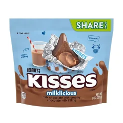 KISSES HERSHEY'S Milklicious Share Stand Up Bag, 9 oz, 4/Pack (600-00752)