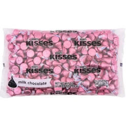 KISSES HERSHEY'S Pink Foil Milk Chocolate Pieces, 66.7 oz. (HEC33434)