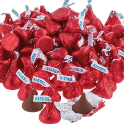KISSES HERSHEY'S Red Foil Milk Chocolate Pieces, 66.67 oz. (HEC60286)
