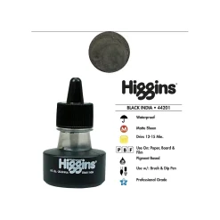 Pens|Higgins Bottled Ink Pen Refill, Black India Ink, Each (44201)