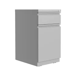 File Cabinets*Hirsh 2-Drawer Mobile Vertical File Cabinet, Letter Size, Lockable, 27.75"H x 15"W x 19.88"D, Arctic Silver (25034)