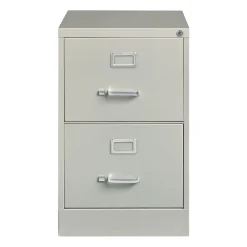 File Cabinets*Hirsh 2-Drawer Vertical File Cabinet, Legal Size, Lockable, 28.37"H x 18"W x 25"D, Light Gray (14414)